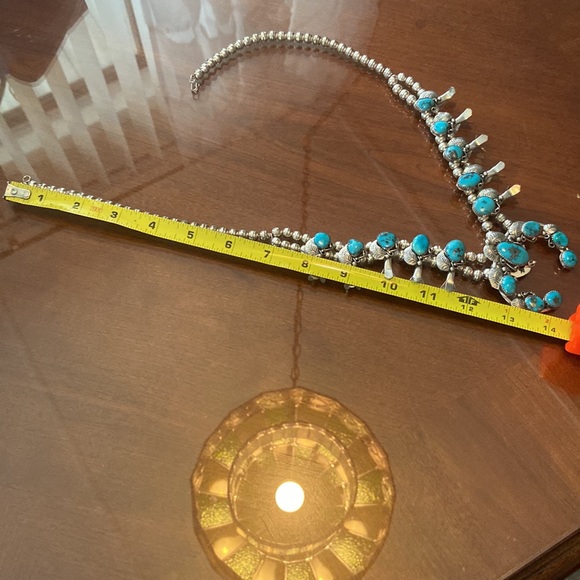 Turquoise, squash blossom necklace - Picture 7 of 11